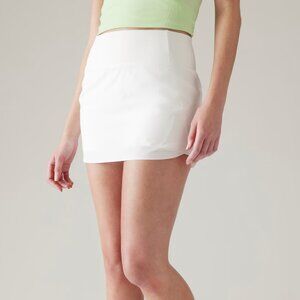 Athleta Run With It High Rise White Athletic Skort